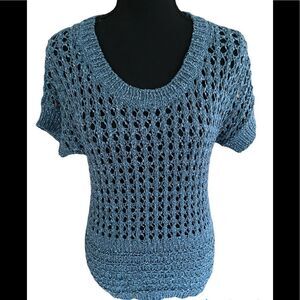 VINTAGE Marisa Christina open weave crochet short sleeved top, size XS
